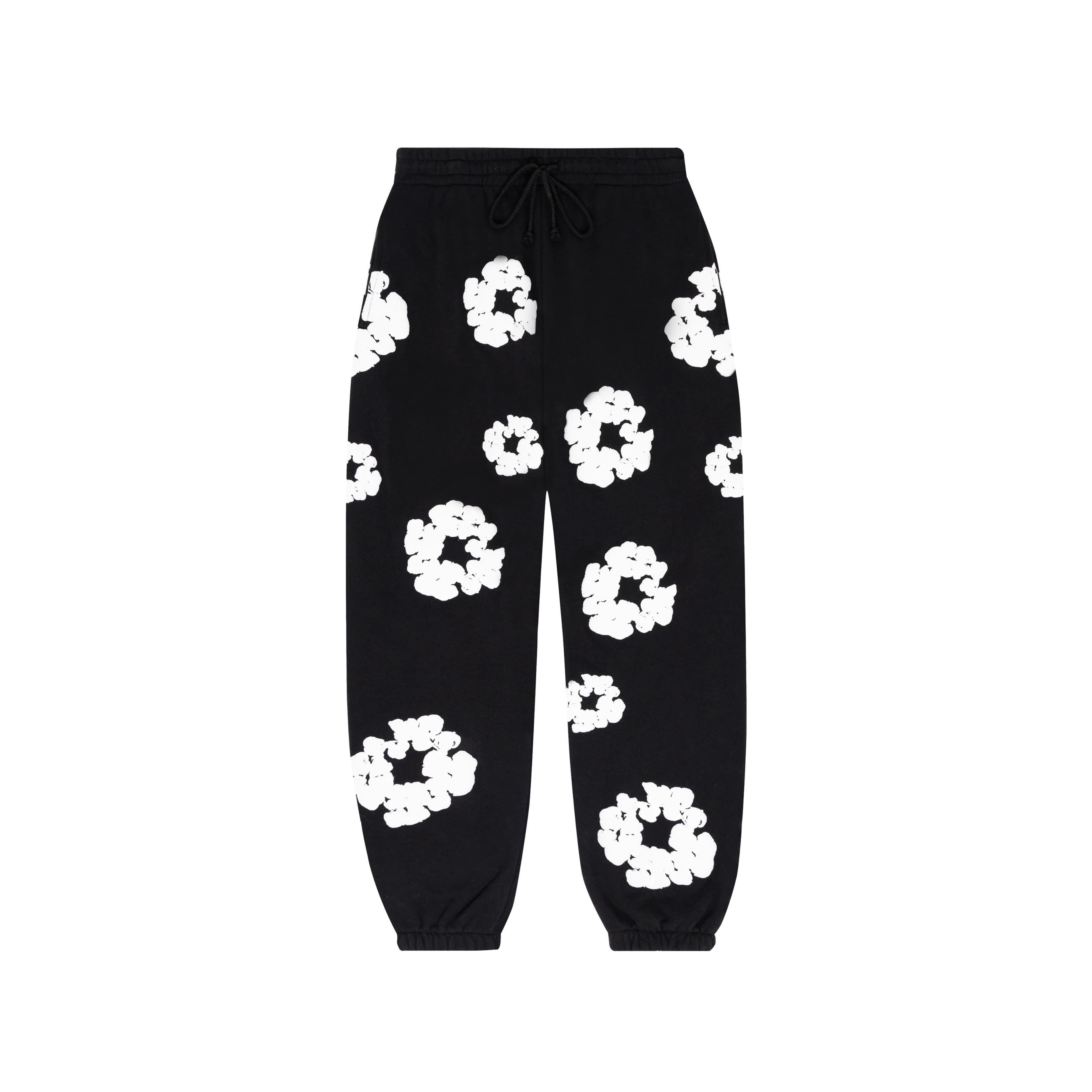 DENIM TEARS BLACK COTTON SWEATPANTS