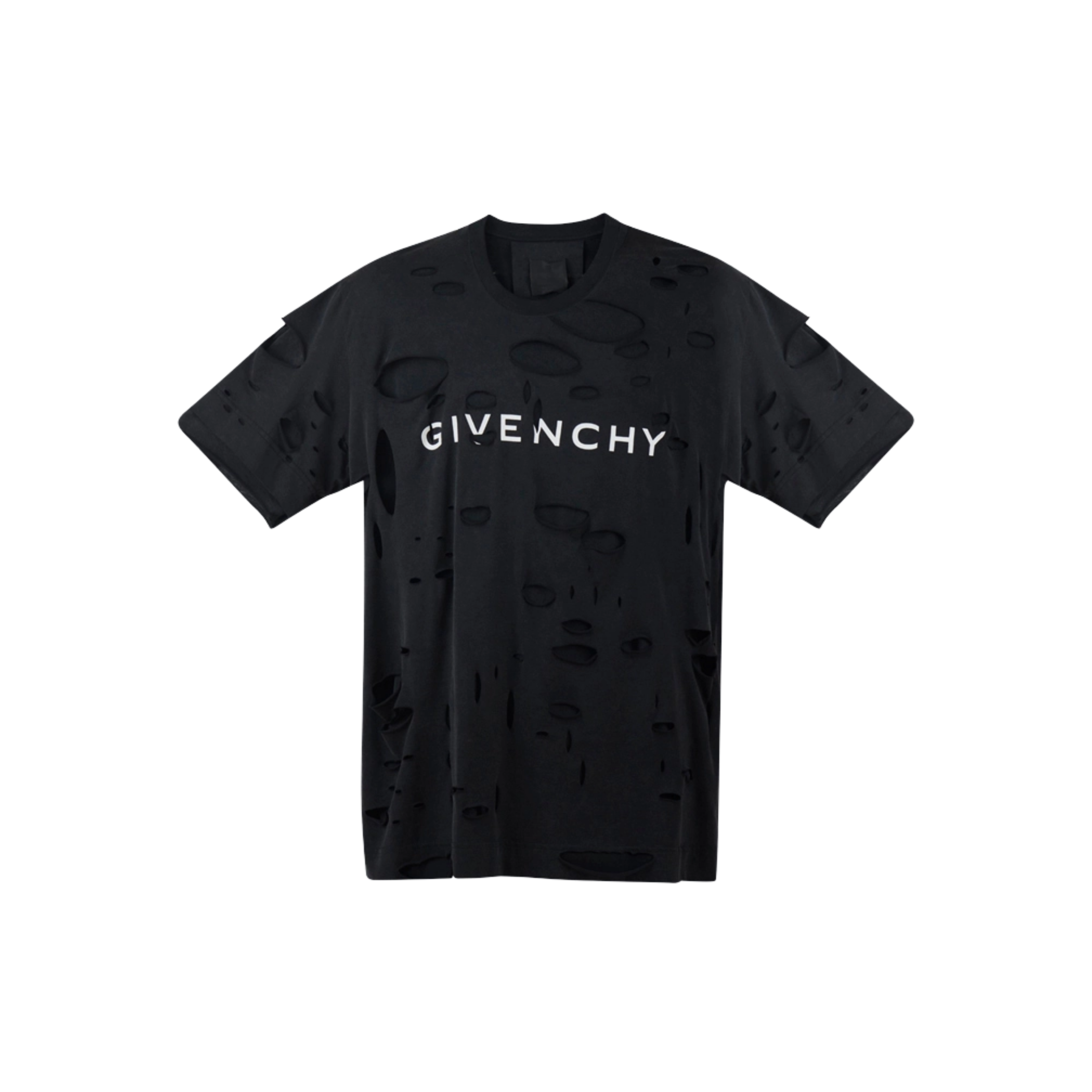 GIVENCHY RIPPED LOGO-PRINT T-SHIRT